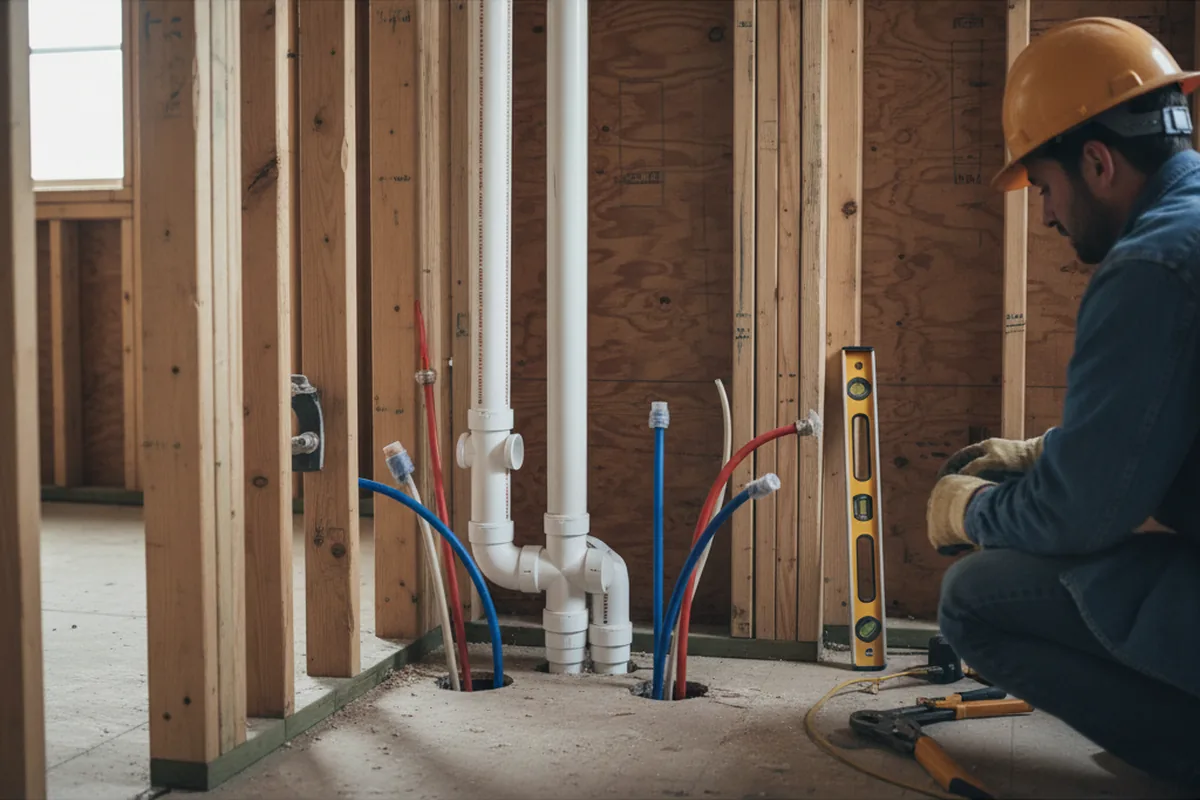 Drain and supply rough-in during Toilet Repair and Installation in Dilliner